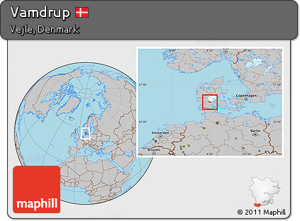 Gray Location Map of Vamdrup, highlighted parent region
