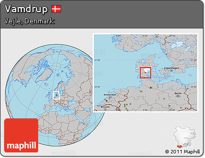 Gray Location Map of Vamdrup, highlighted parent region