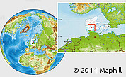 Physical Location Map of Vamdrup, highlighted country
