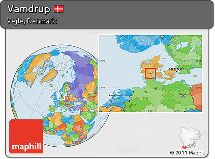 Political Location Map of Vamdrup
