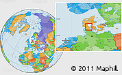 Political Location Map of Vamdrup, highlighted parent region