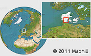 Satellite Location Map of Vamdrup, highlighted country