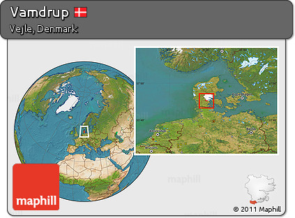 Satellite Location Map of Vamdrup, highlighted parent region