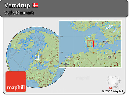 Savanna Style Location Map of Vamdrup