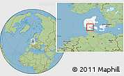 Savanna Style Location Map of Vamdrup, highlighted country