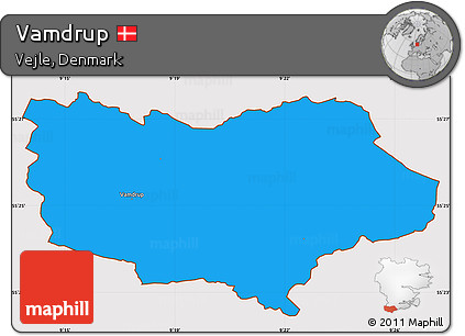 Political Simple Map of Vamdrup, cropped outside
