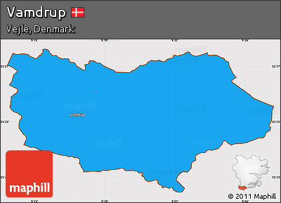 Political Simple Map of Vamdrup, cropped outside