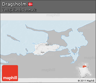 Gray 3D Map of Dragsholm, single color outside