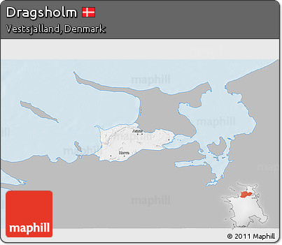 Gray 3D Map of Dragsholm, single color outside