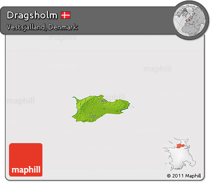 Physical 3D Map of Dragsholm, cropped outside