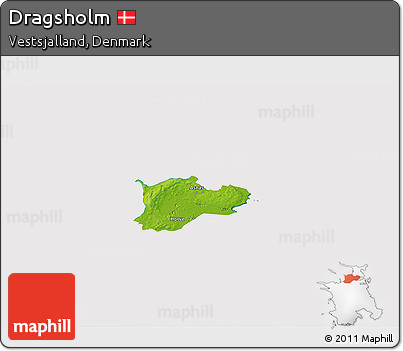Physical 3D Map of Dragsholm, cropped outside