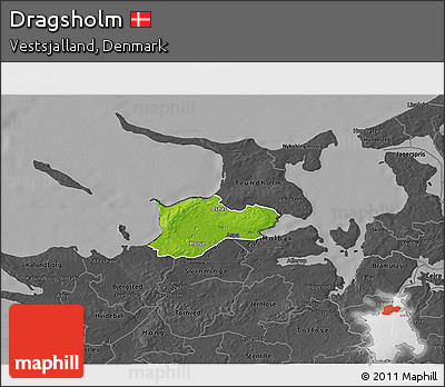 Physical 3D Map of Dragsholm, darken, desaturated