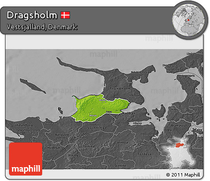 Physical 3D Map of Dragsholm, darken, desaturated