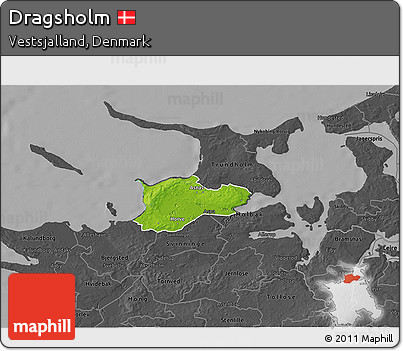 Physical 3D Map of Dragsholm, darken, desaturated