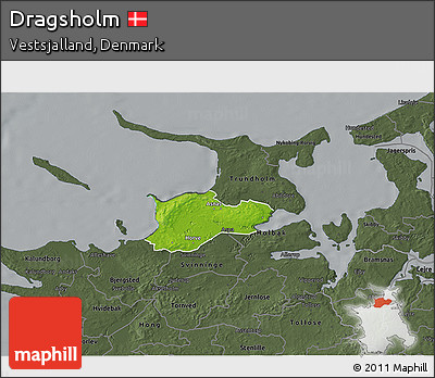 Physical 3D Map of Dragsholm, darken, semi-desaturated