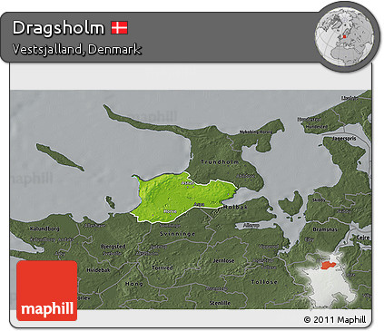 Physical 3D Map of Dragsholm, darken, semi-desaturated