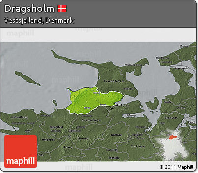 Physical 3D Map of Dragsholm, darken, semi-desaturated