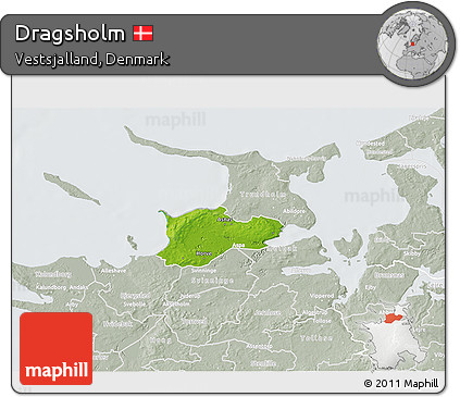 Physical 3D Map of Dragsholm, lighten, semi-desaturated