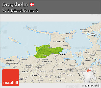 Physical 3D Map of Dragsholm, shaded relief outside