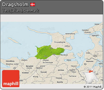 Physical 3D Map of Dragsholm, shaded relief outside