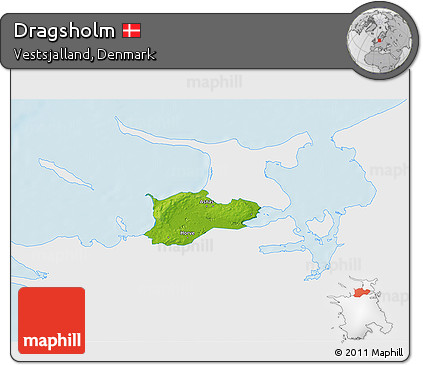 Physical 3D Map of Dragsholm, single color outside
