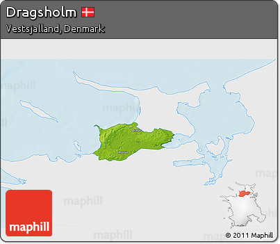 Physical 3D Map of Dragsholm, single color outside