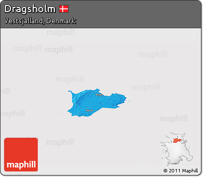 Political 3D Map of Dragsholm, cropped outside