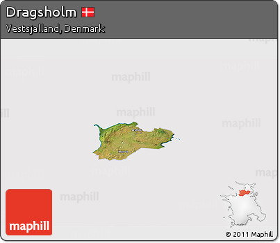 Satellite 3D Map of Dragsholm, cropped outside