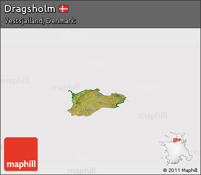 Satellite 3D Map of Dragsholm, cropped outside