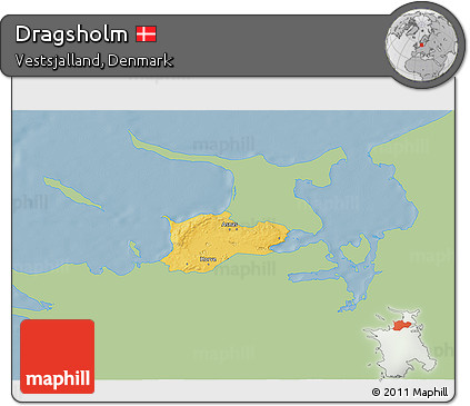 Savanna Style 3D Map of Dragsholm, single color outside