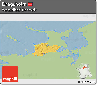 Savanna Style 3D Map of Dragsholm, single color outside