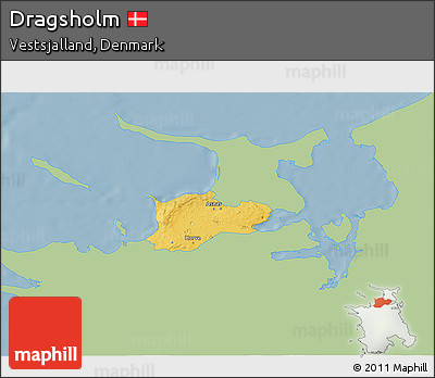 Savanna Style 3D Map of Dragsholm, single color outside