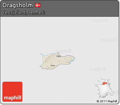 Shaded Relief 3D Map of Dragsholm, cropped outside