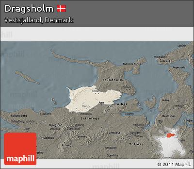 Shaded Relief 3D Map of Dragsholm, darken