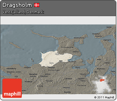 Shaded Relief 3D Map of Dragsholm, darken