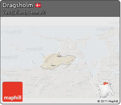 Shaded Relief 3D Map of Dragsholm, lighten, semi-desaturated