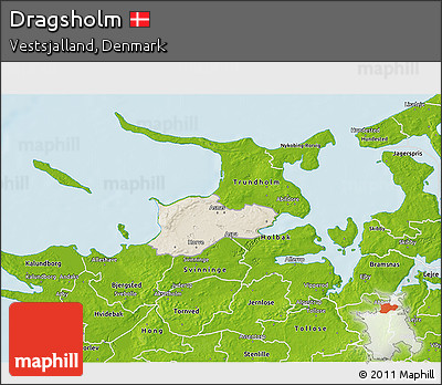 Shaded Relief 3D Map of Dragsholm, physical outside