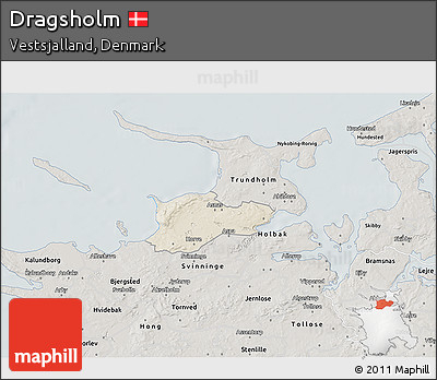Shaded Relief 3D Map of Dragsholm, semi-desaturated