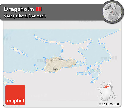 Shaded Relief 3D Map of Dragsholm, single color outside