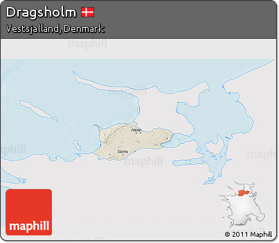 Shaded Relief 3D Map of Dragsholm, single color outside