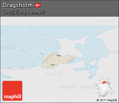 Shaded Relief 3D Map of Dragsholm, single color outside