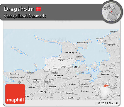 Silver Style 3D Map of Dragsholm