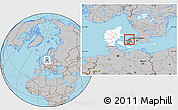Gray Location Map of Dragsholm, highlighted country, highlighted parent region