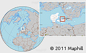 Gray Location Map of Dragsholm, highlighted country