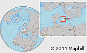 Gray Location Map of Dragsholm, highlighted parent region