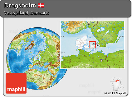 Physical Location Map of Dragsholm, highlighted country
