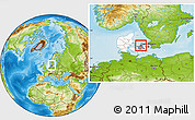 Physical Location Map of Dragsholm, highlighted country, highlighted parent region, within the entire country