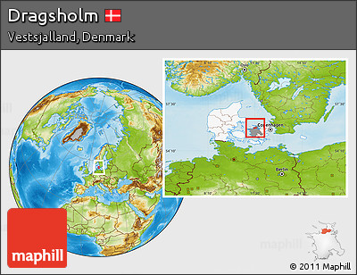 Physical Location Map of Dragsholm, highlighted country, highlighted parent region