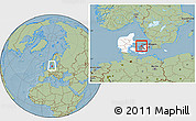 Savanna Style Location Map of Dragsholm, highlighted country, highlighted parent region, within the entire country, hill shading