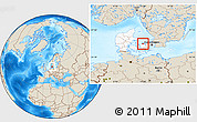 Shaded Relief Location Map of Dragsholm, highlighted country